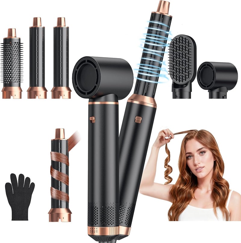 Yitrust 5 in 1 Blow Dryer Brush, Upgrade Hair Dryer Brush Air Curler Air Curling Wrap Styler, Detachable Hot Air Brush Negative Ion Curling Brush Iron, Hair Styling Tools for Drying Curling Straightening - Image 1